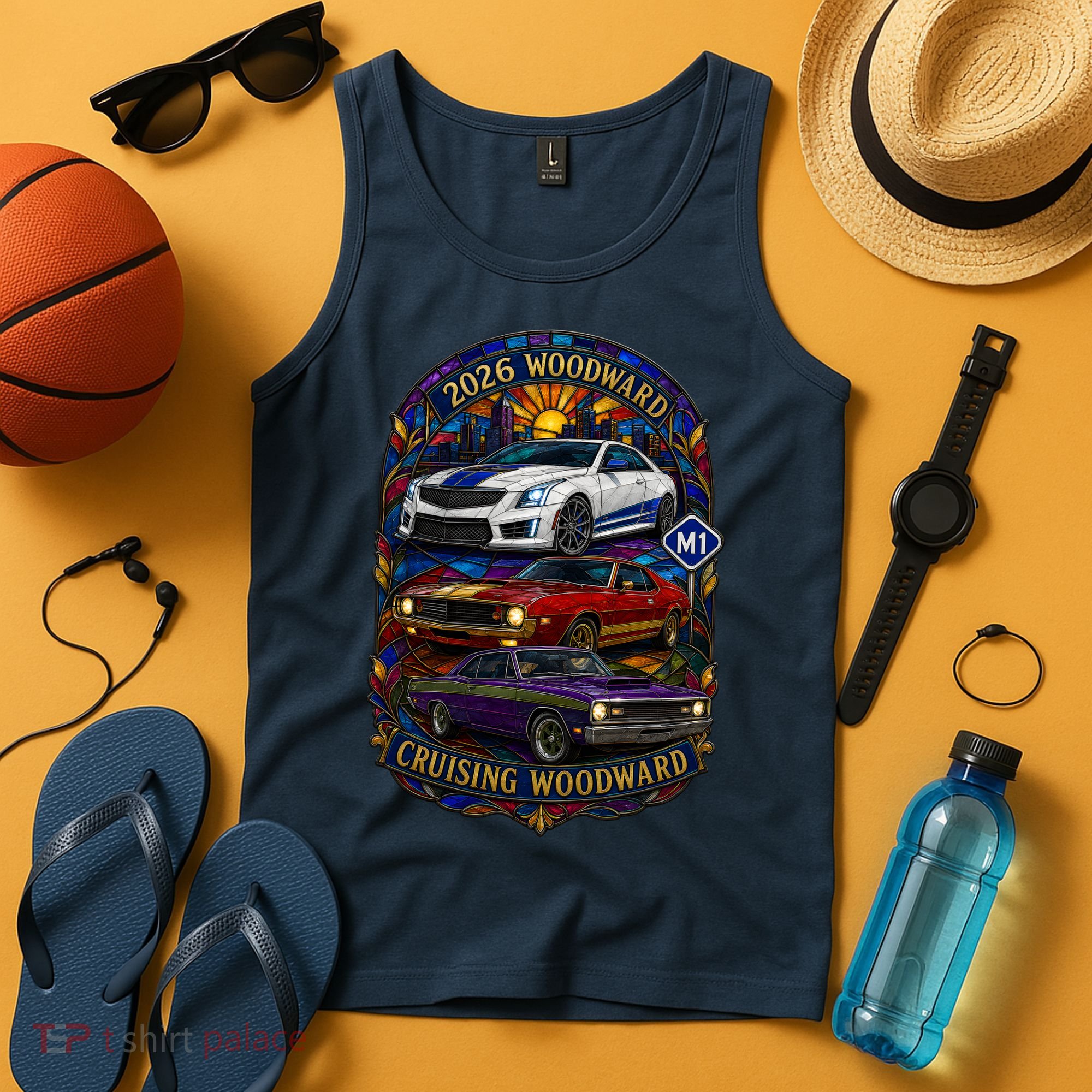 Cruising Woodward 2026 M1 Stained Glass Tank Top
