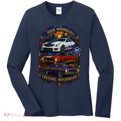 Cruising Woodward 2026 M1 Stained Glass Women's Long Sleeve Shirt