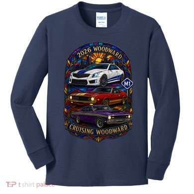 Cruising Woodward 2026 M1 Stained Glass Kids Long Sleeve Shirt
