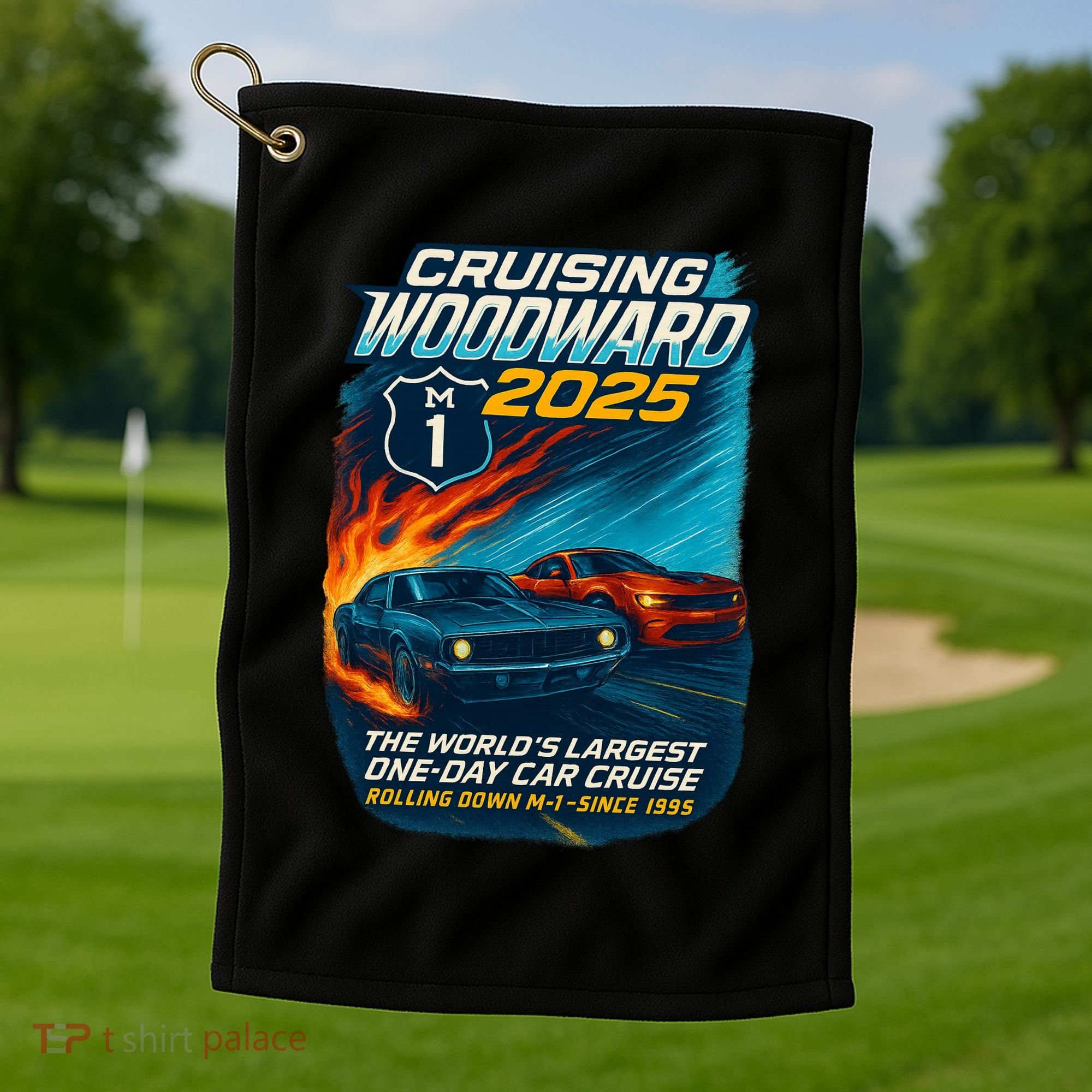 Cruising Woodward 2025 Golf Towel