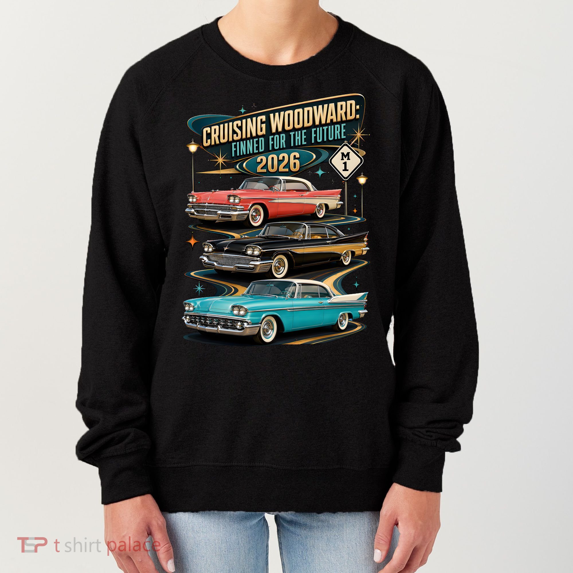 Cruising Woodward 2026 Finned Classic Car Cruise M1 Women's Sweatshirt