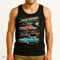Cruising Woodward 2026 Finned Classic Car Cruise M1 Tank Top thumb 3