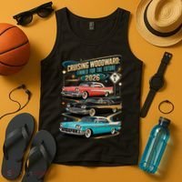 Cruising Woodward 2026 Finned Classic Car Cruise M1 Tank Top thumb 4