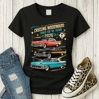 Cruising Woodward 2026 Finned Classic Car Cruise M1 Women's T-Shirt thumb 3