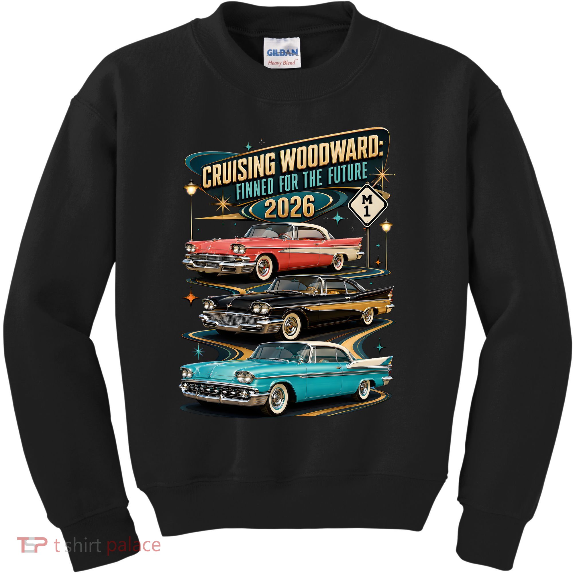 Cruising Woodward 2026 Finned Classic Car Cruise M1 Kids Sweatshirt