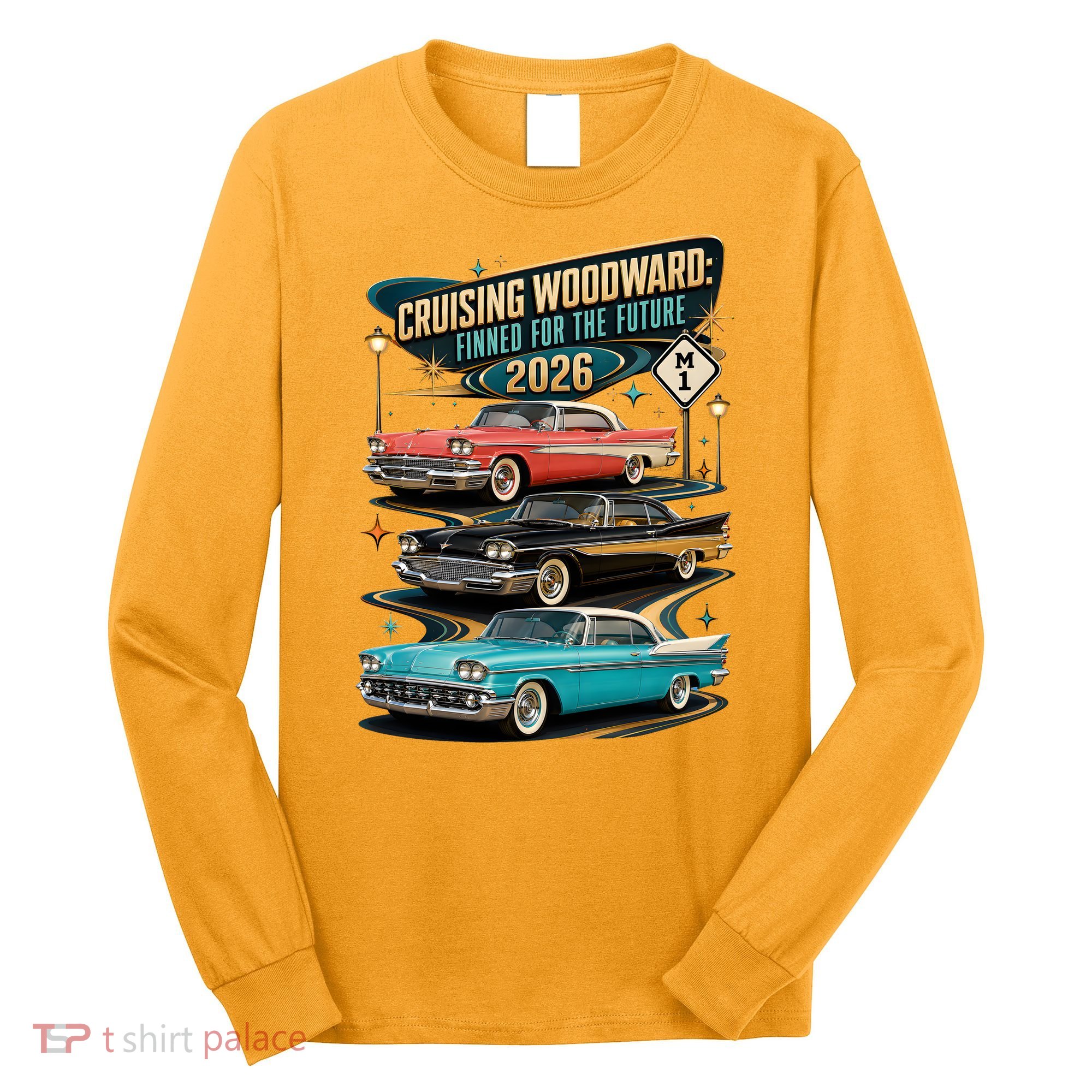 Cruising Woodward 2026 Finned Classic Car Cruise M1 Long Sleeve Shirt