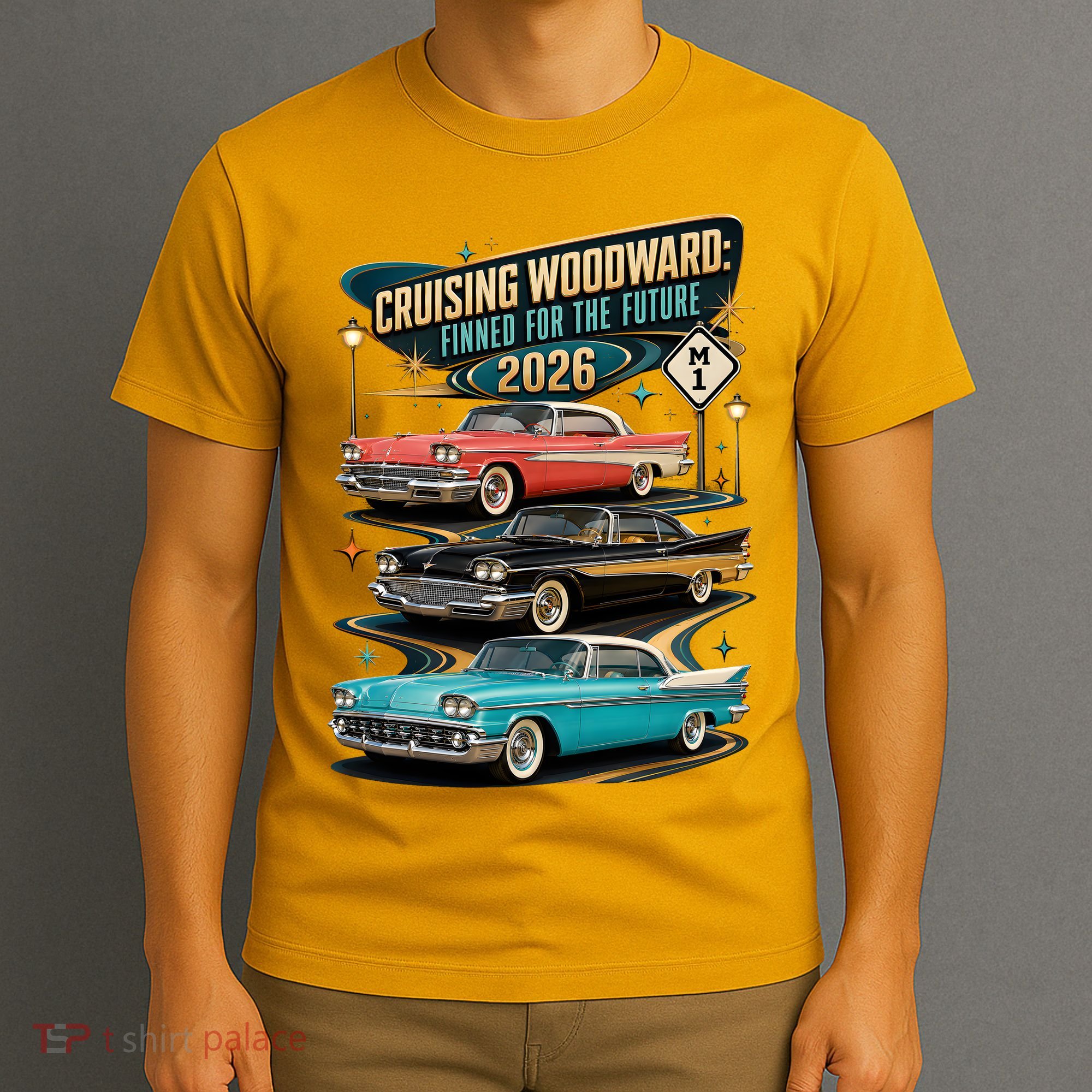 Cruising Woodward 2026 Finned Classic Car Cruise M1 T-Shirt