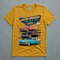 Cruising Woodward 2026 Finned Classic Car Cruise M1 T-Shirt thumb 5