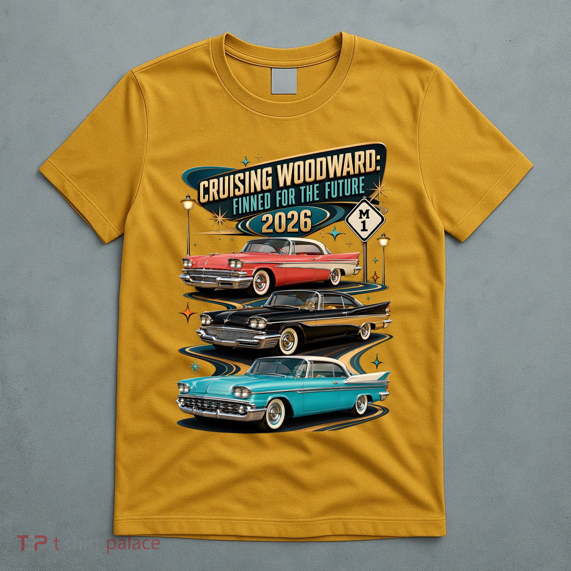 Cruising Woodward 2026 Finned Classic Car Cruise M1 T-Shirt