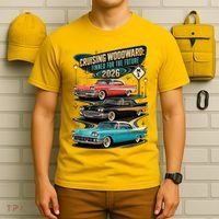 Cruising Woodward 2026 Finned Classic Car Cruise M1 T-Shirt thumb 6