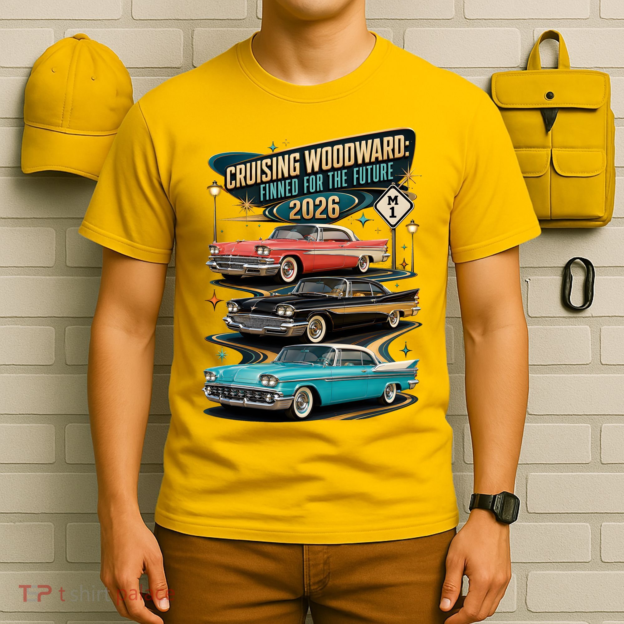 Cruising Woodward 2026 Finned Classic Car Cruise M1 T-Shirt