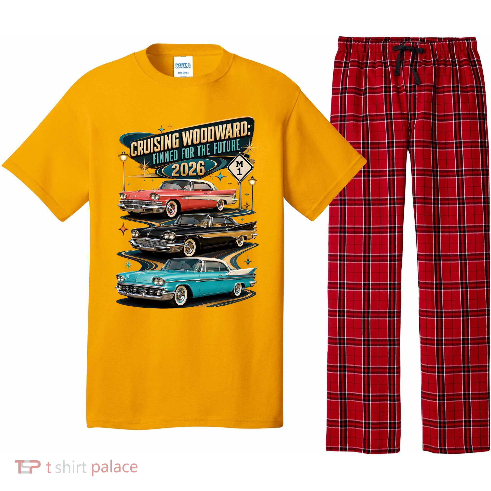 Cruising Woodward 2026 Finned Classic Car Cruise M1 Pajama Set