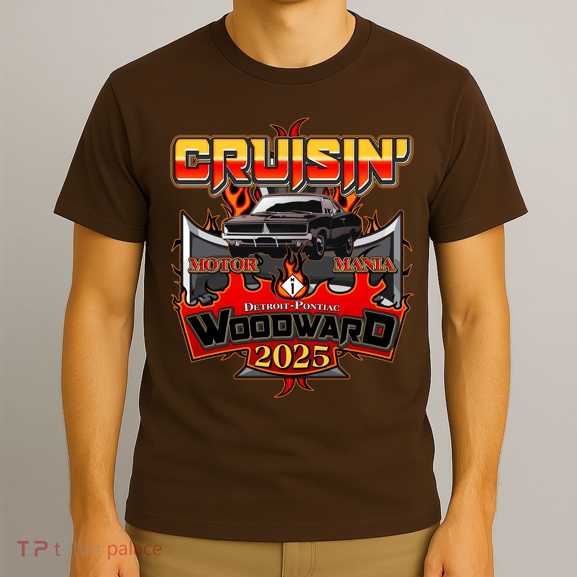 Cruisin Woodward 2025 Motor Mania Muscle Car T-Shirt