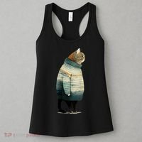 Cat Wearing A Sweater Funny Pet Fat Gray Cat In Sweater Women's Tank Top thumb 3
