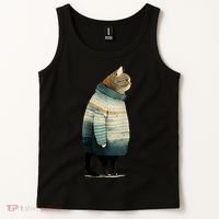 Cat Wearing A Sweater Funny Pet Fat Gray Cat In Sweater Tank Top thumb 2
