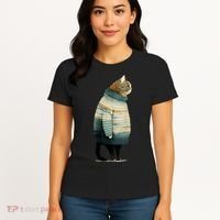 Cat Wearing A Sweater Funny Pet Fat Gray Cat In Sweater Women's T-Shirt thumb 4