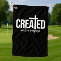 Created With A Purpose Christian Golf Towel thumb 1
