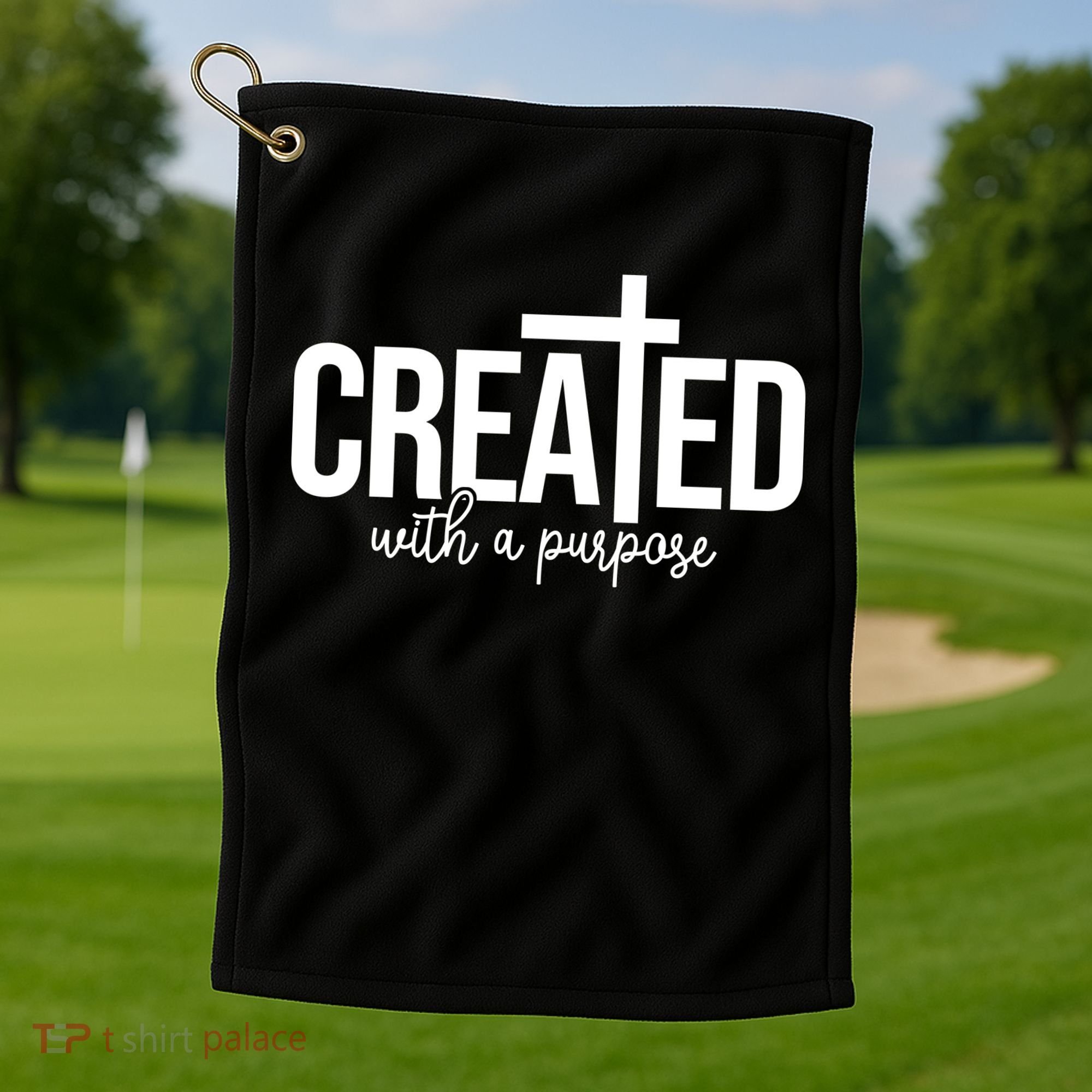 Created With A Purpose Christian Golf Towel