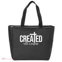 Created With A Purpose Christian Tote Bag thumb 0
