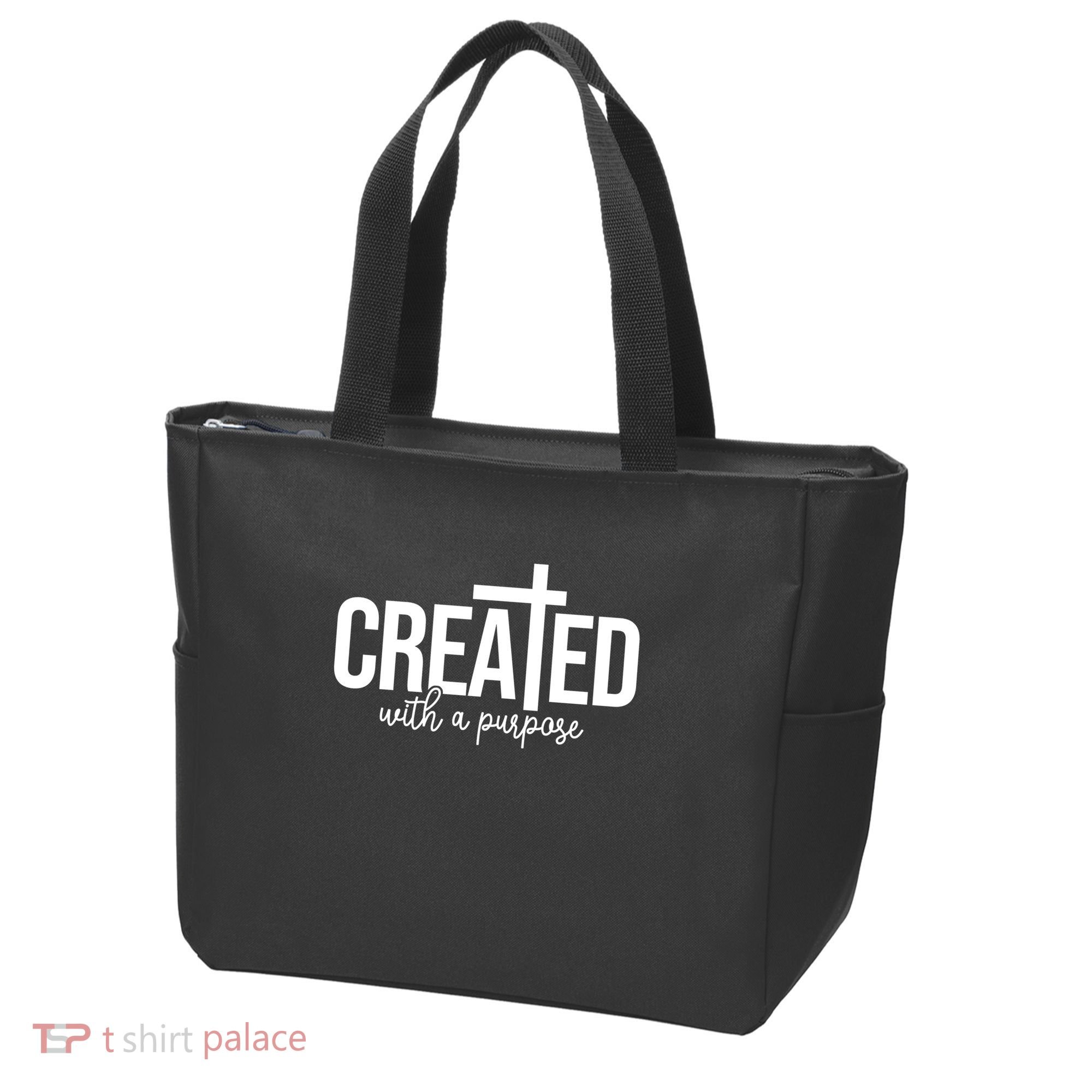 Created With A Purpose Christian Tote Bag