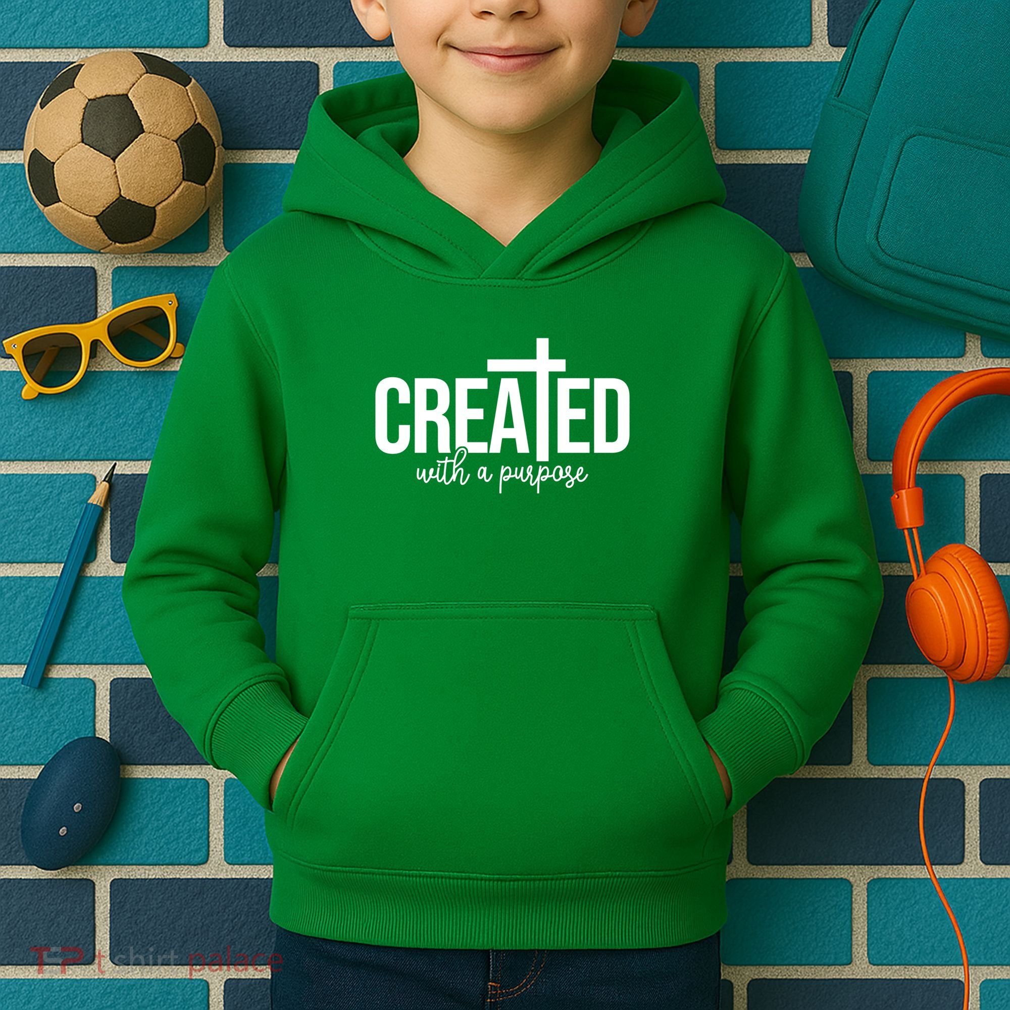 Created With A Purpose Christian Kids Hoodie