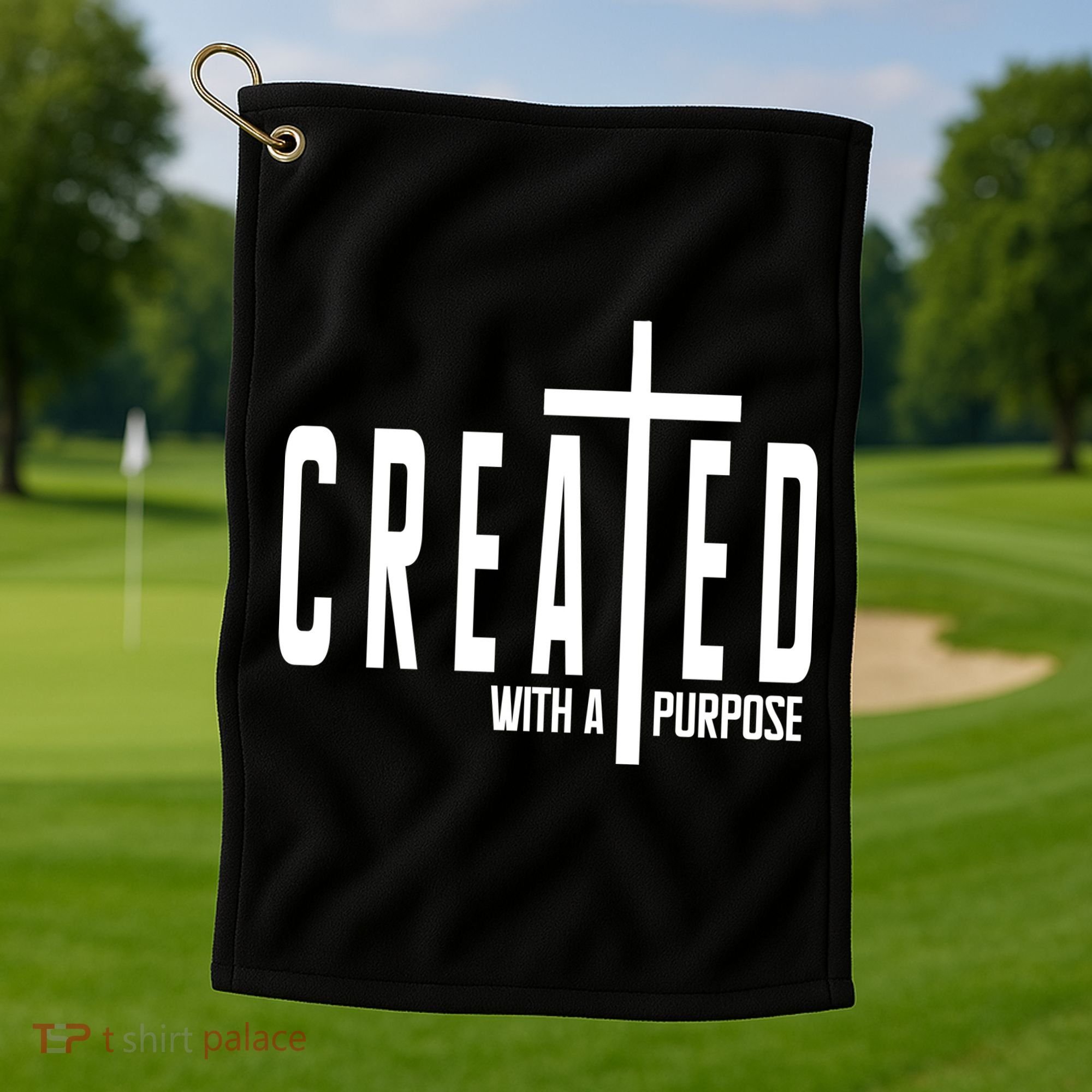 Created With A Purpose Jesus Golf Towel
