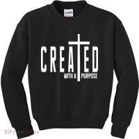Created With A Purpose Jesus Kids Sweatshirt thumb 0