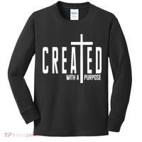 Created With A Purpose Jesus Kids Long Sleeve Shirt thumb 0