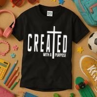 Created With A Purpose Jesus Kids T-Shirt thumb 3