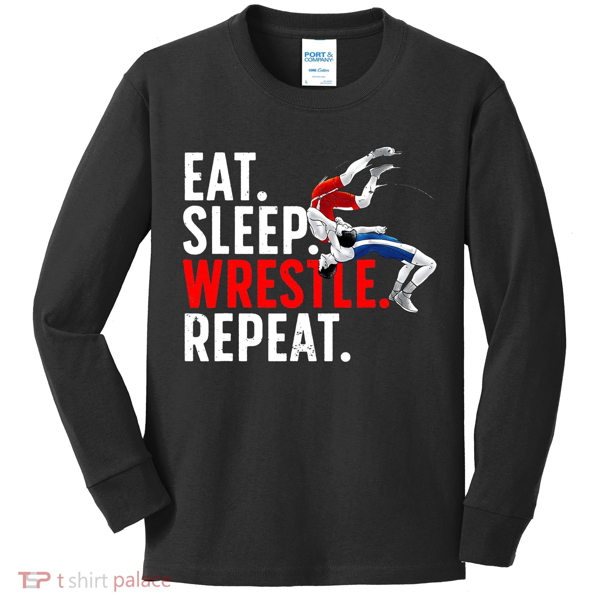 Cool Wrestling Art For  Wrestling Lover Kids Long Sleeve Shirt