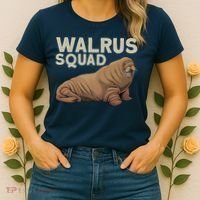 Cool Walrus Art For Ocean Animal Walrus Lover Women's T-Shirt thumb 2