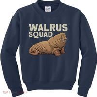 Cool Walrus Art For Ocean Animal Walrus Lover Kids Sweatshirt thumb 0