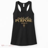 Created With A Purpose, Christian, Bible Verse, Jesus Women's Tank Top thumb 0