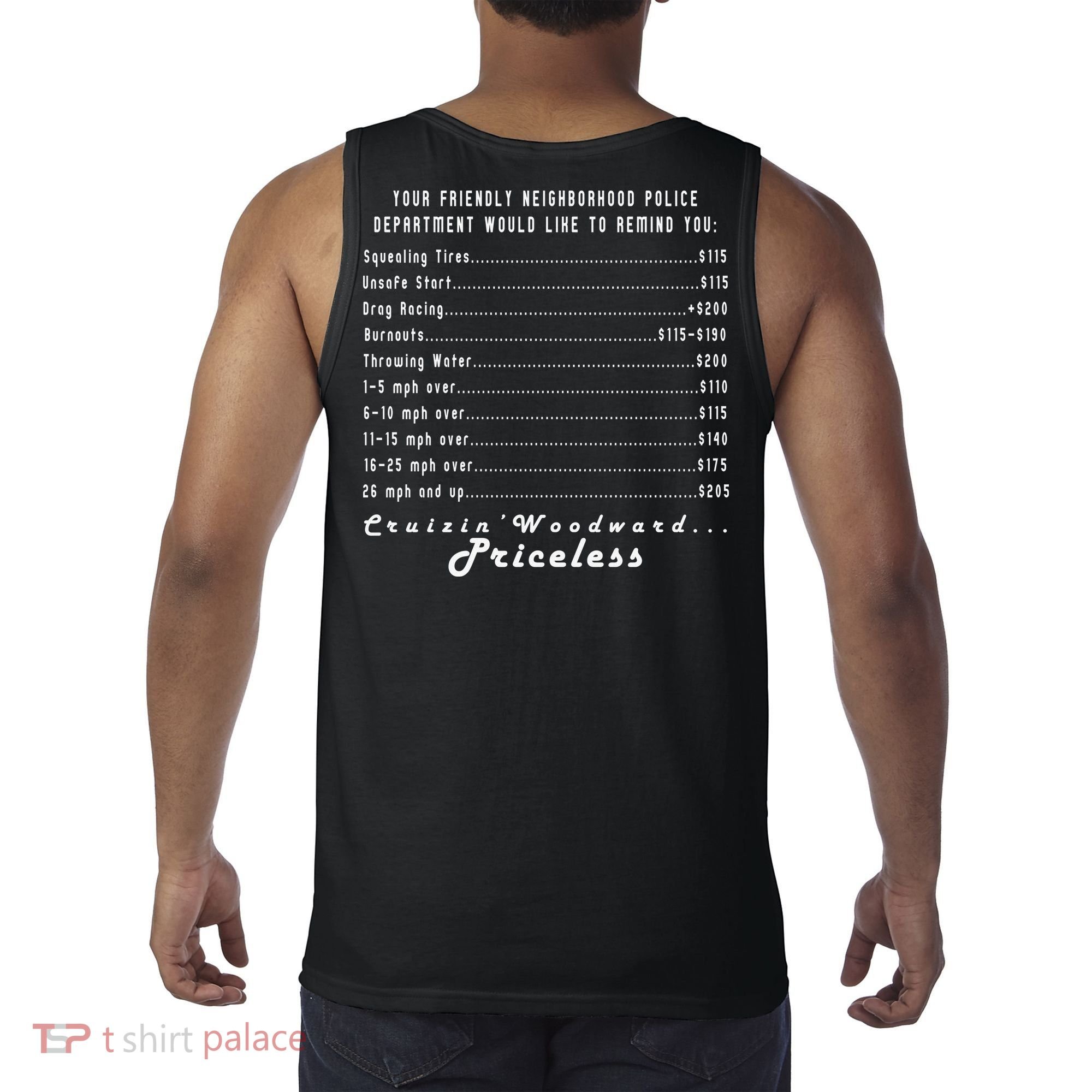 Cruizin' Woodward Ave M1 Priceless Funny Police Front & Back Tank Top