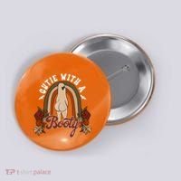 Cutie With A Booty Funny Halloween Fall Button thumb 0