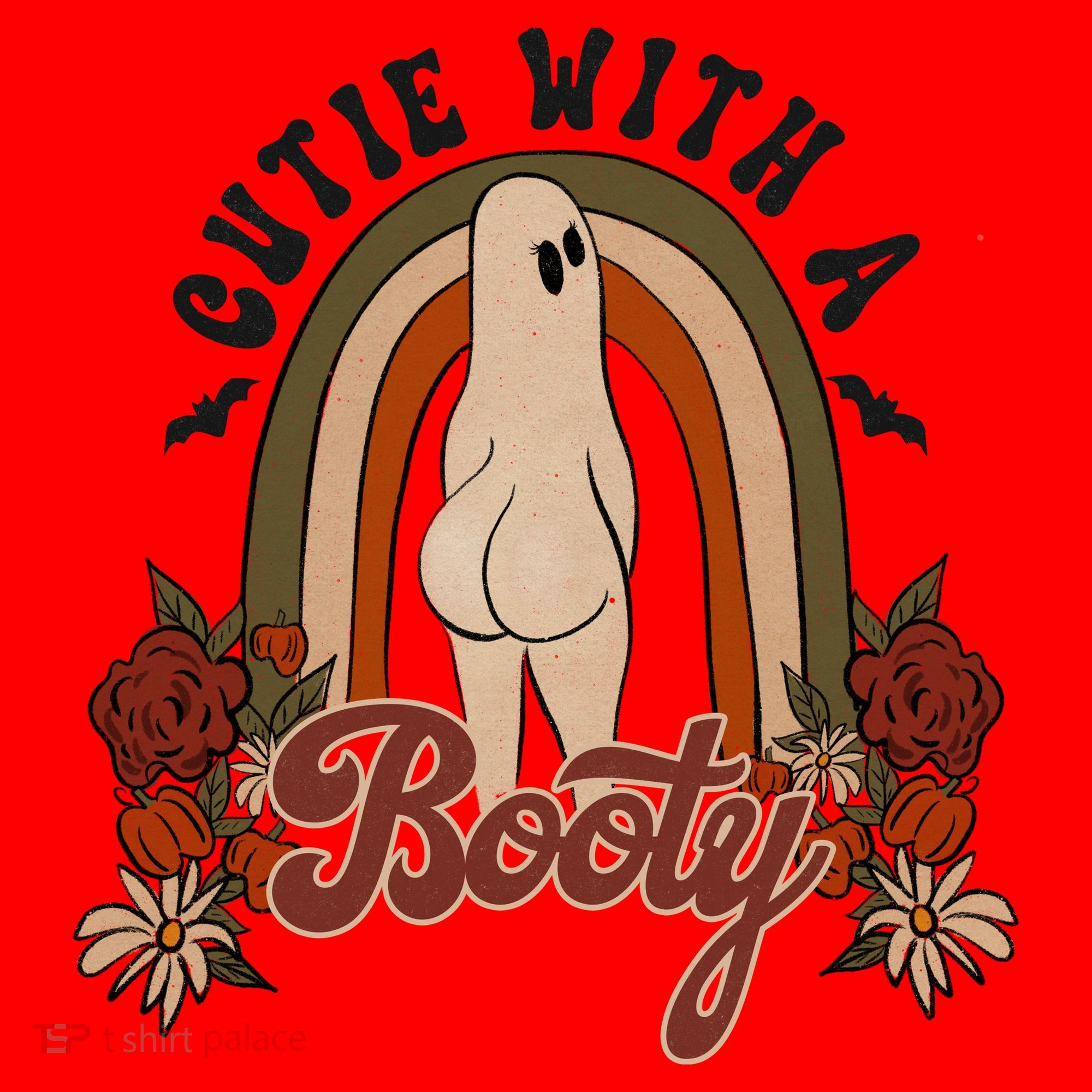 Cutie With A Booty Funny Halloween Ghost Santa Hat