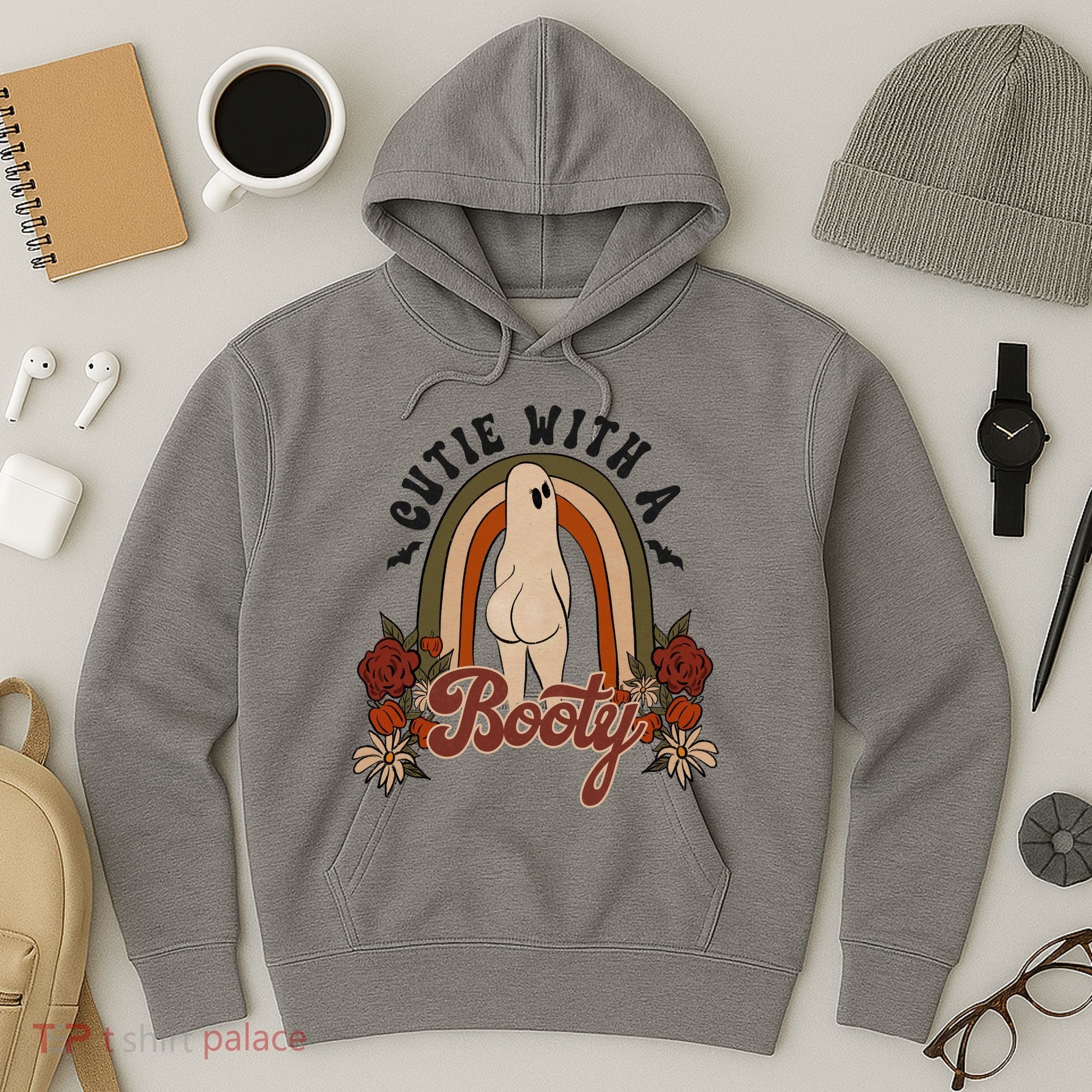 Cutie With A Booty Funny Halloween Ghost Hoodie