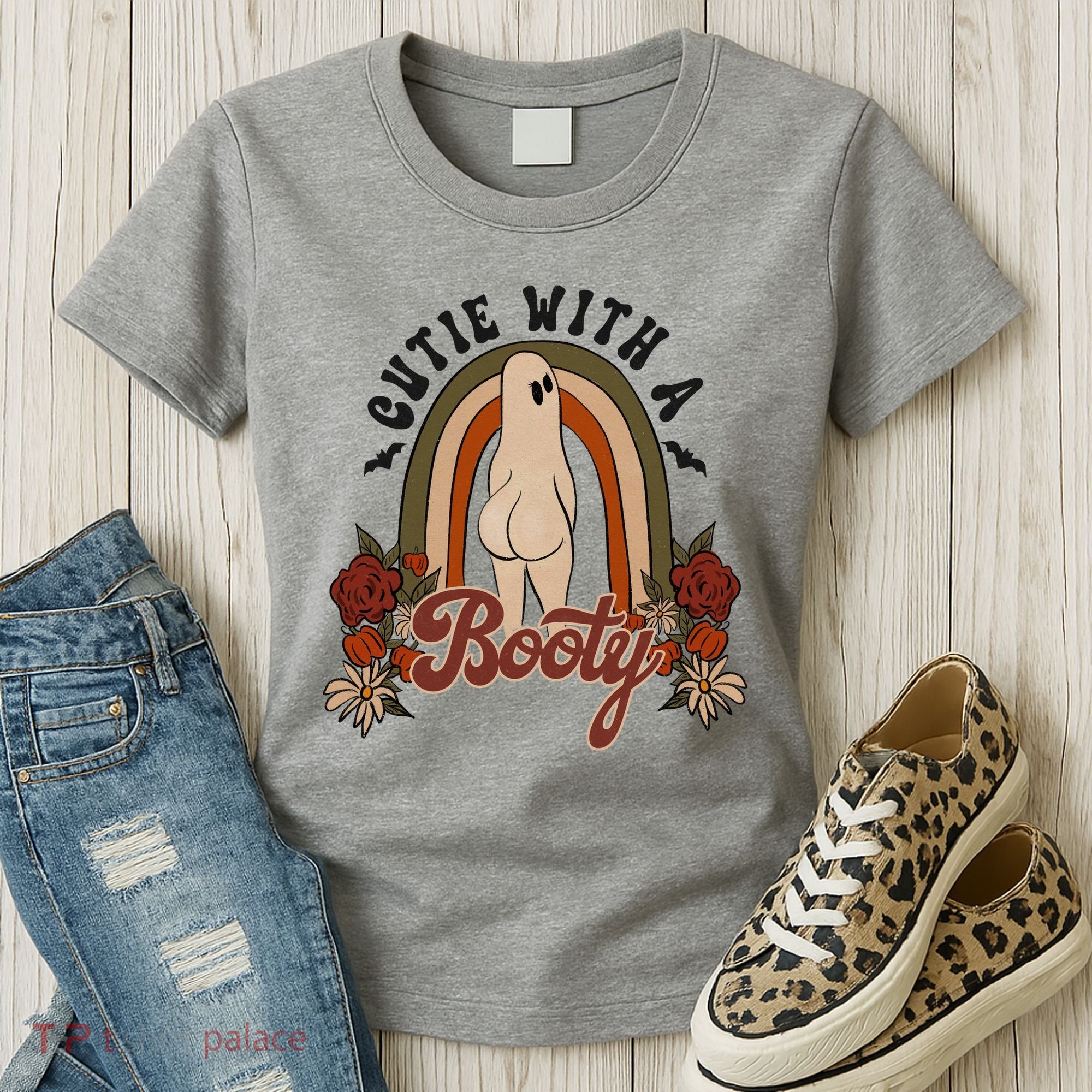 Cutie With A Booty Funny Halloween Ghost Women's T-Shirt