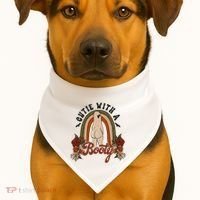 Cutie With A Booty Funny Halloween Ghost USA-Made Doggie Bandana thumb 1