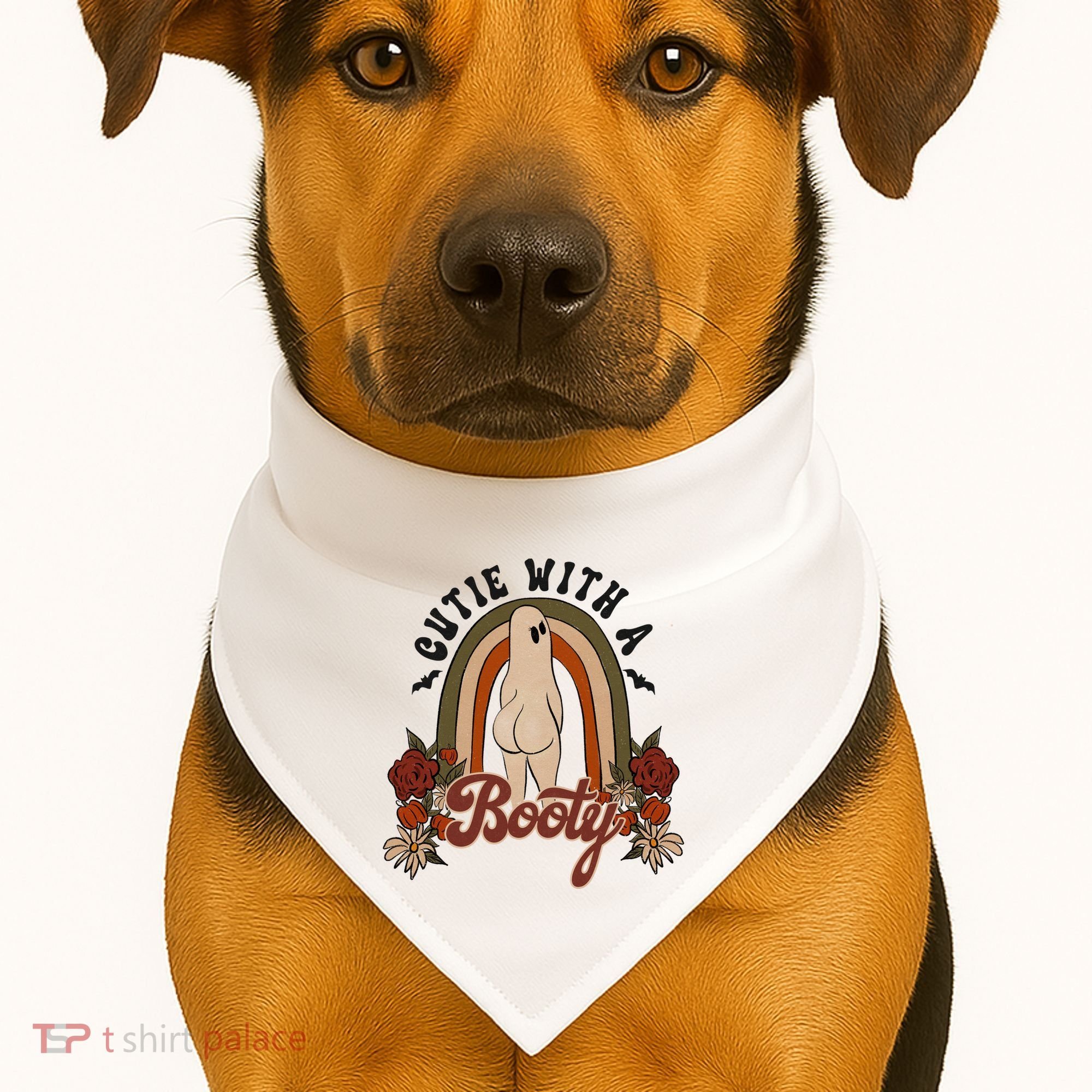 Cutie With A Booty Funny Halloween Ghost USA-Made Doggie Bandana