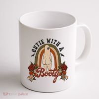 Cutie With A Booty Funny Halloween Ghost Coffee Mug thumb 1