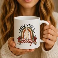 Cutie With A Booty Funny Halloween Ghost Coffee Mug thumb 3