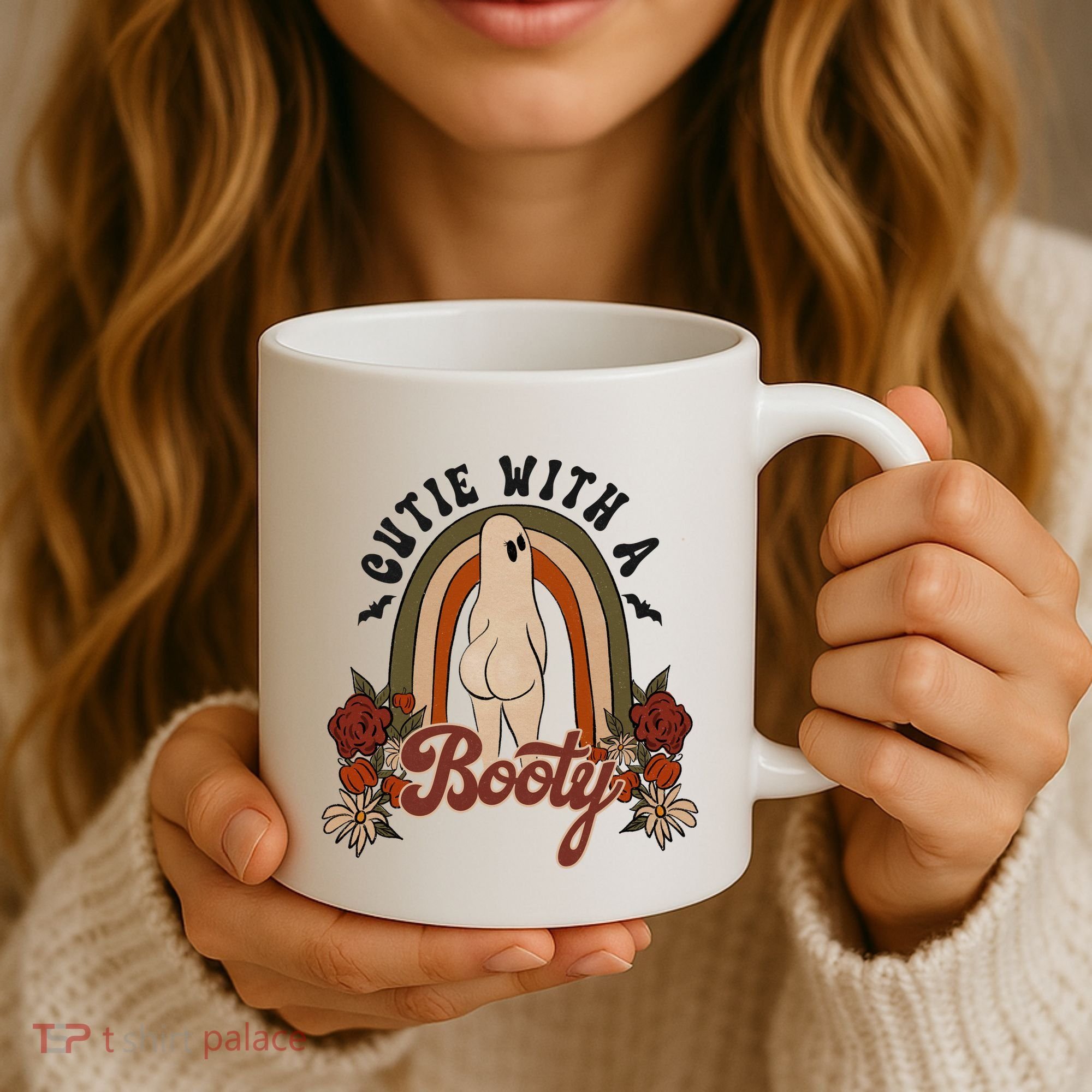 Cutie With A Booty Funny Halloween Ghost Coffee Mug
