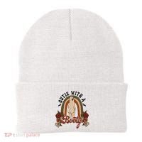 Cutie With A Booty Funny Halloween Ghost Beanie thumb 0