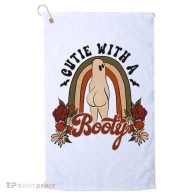 Cutie With A Booty Funny Halloween Ghost Golf Towel