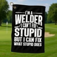 Cool Welding Art Welder Iron Worker Pipeliner Golf Towel thumb 1
