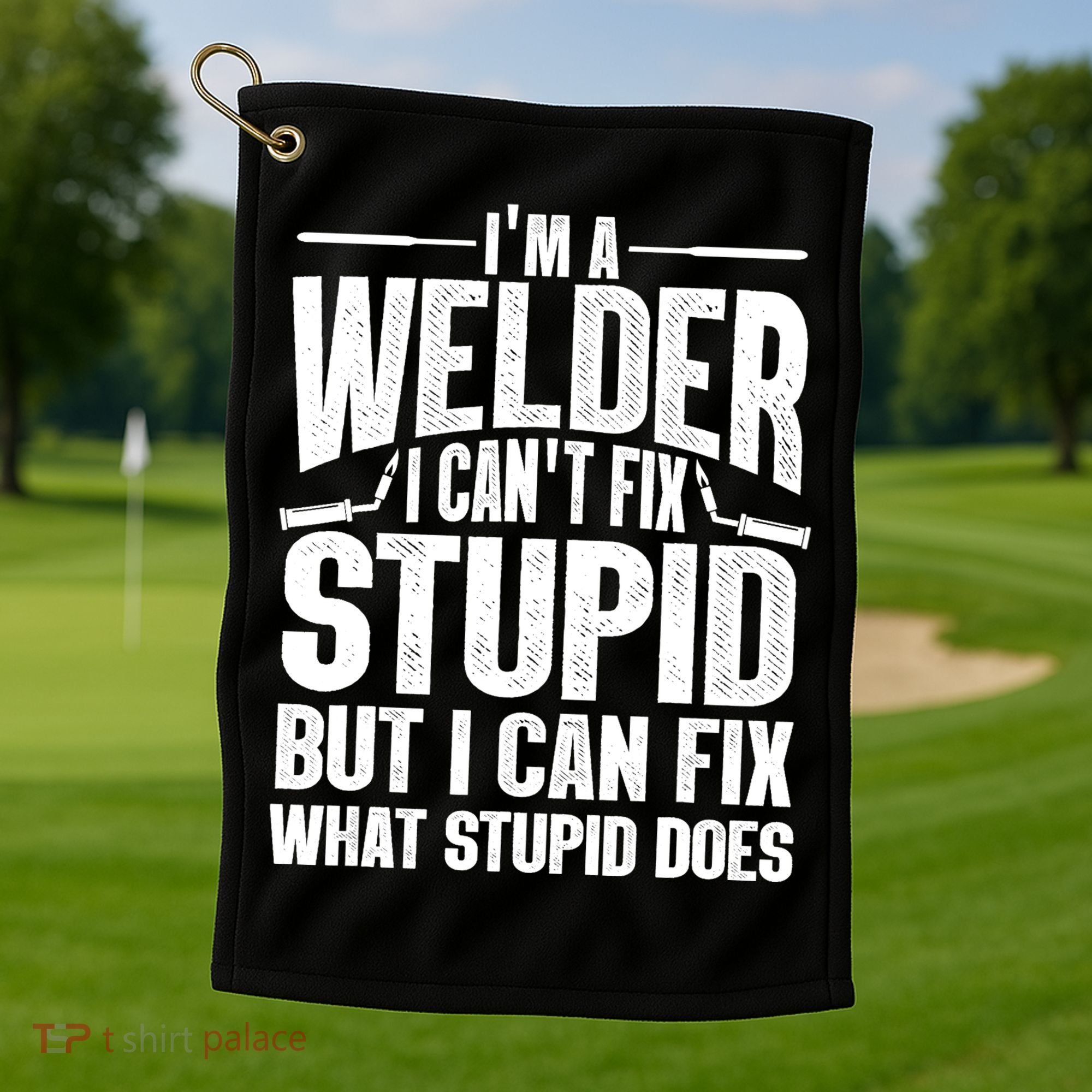 Cool Welding Art Welder Iron Worker Pipeliner Golf Towel