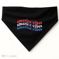 Cool Wavy America Vibes Fireworks USA-Made Doggie Bandana thumb 0