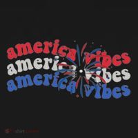 Cool Wavy America Vibes Fireworks USA-Made Doggie Bandana thumb 2
