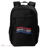 Cool Wavy America Vibes Fireworks Backpack thumb 0